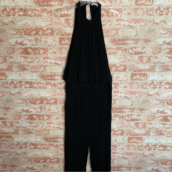 BB DAKOTA Black Jumpsuit XL Knit Halter Elastic Waist EVEREVE - Picture 2 of 7